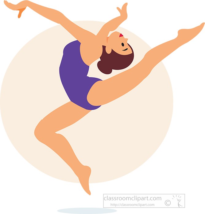 Gymnastics Leap Illustration - Free Classroom Clipart