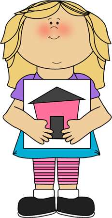 Child Holding House Drawing - Educational Clipart for Early Learning