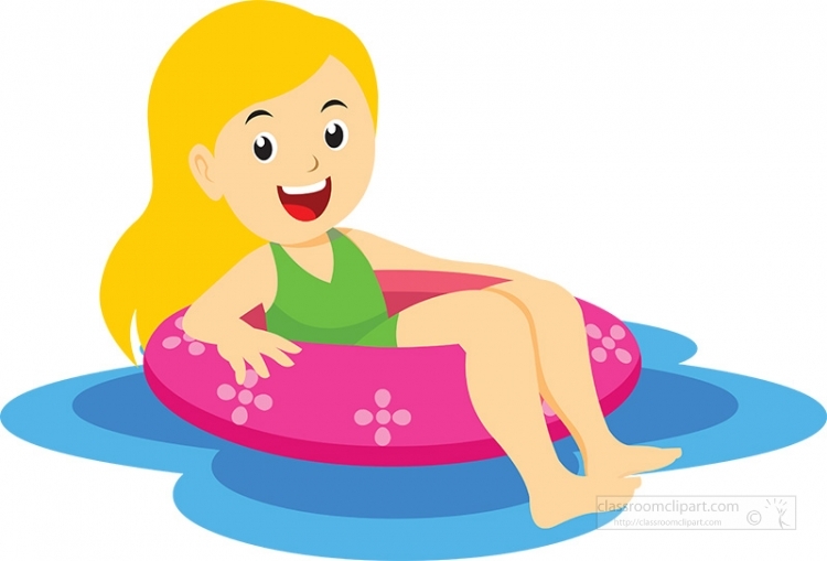 Swimming Clipart-young girl in swimming pool clipart