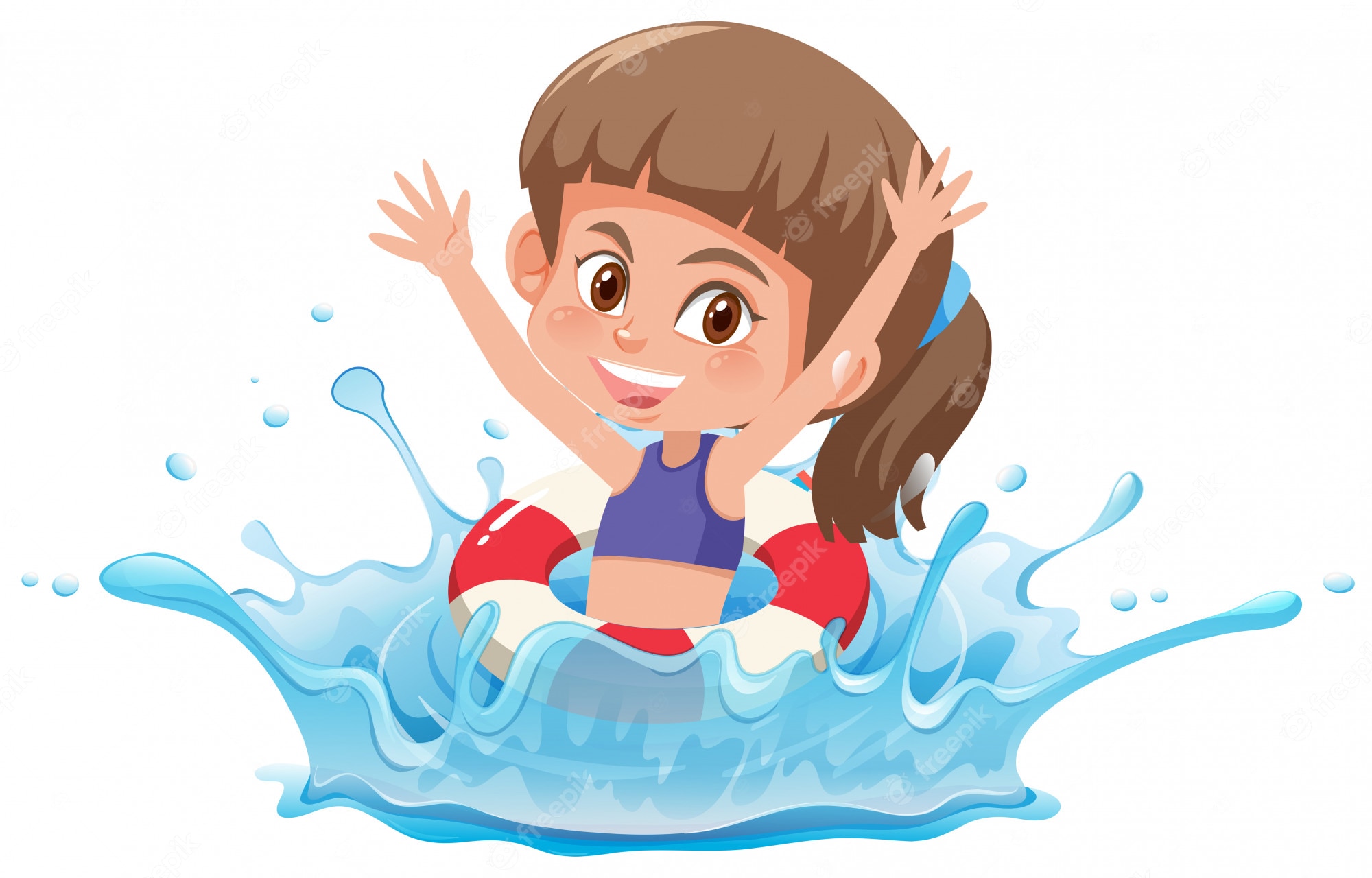Girl is Swimming with Floaties clipart. Free download transparent ...