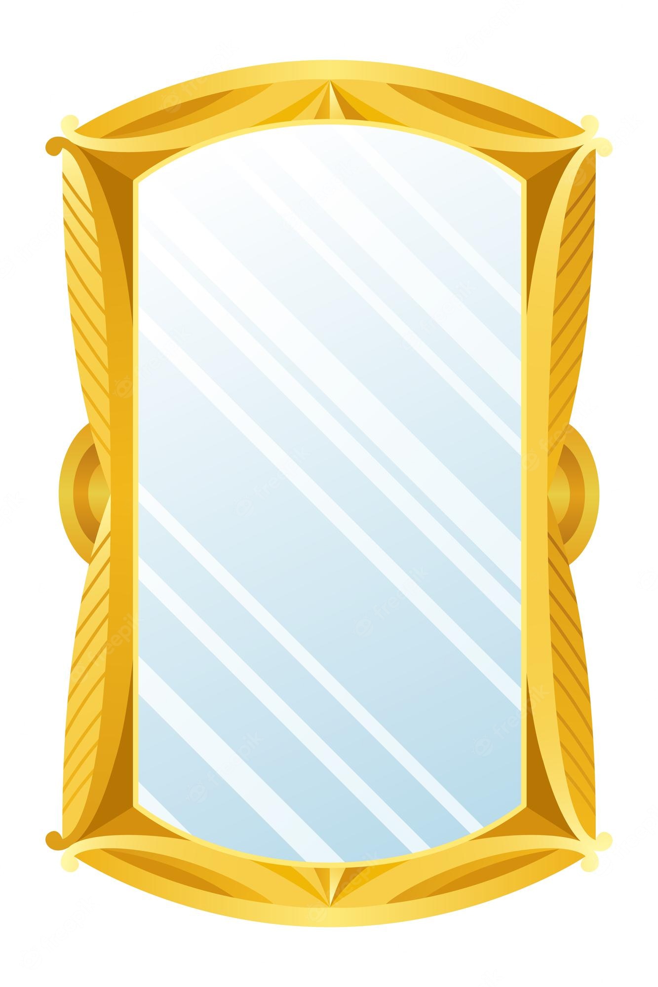 Black White Vector Illustration Of Wall Mirror Line Icon Of Clip Art 