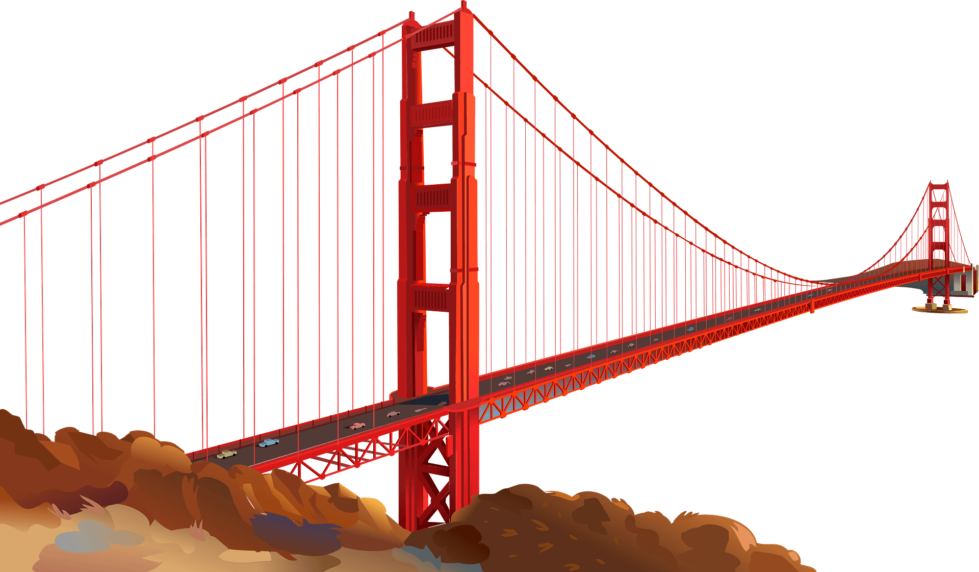 Golden Gate Bridge SVG, DXF, Bridge Clipart, cutting, Bridge vector ...