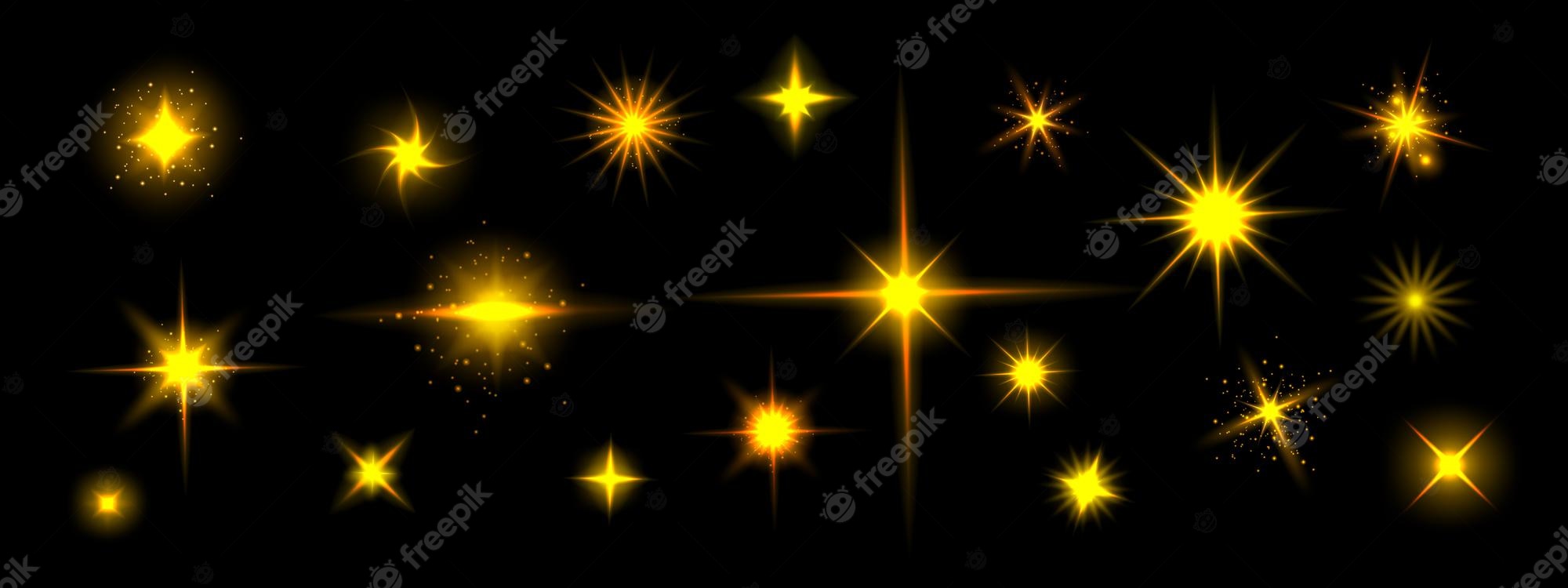 Set Of Gold Stars Isolated On White Stock Photo - Download Image