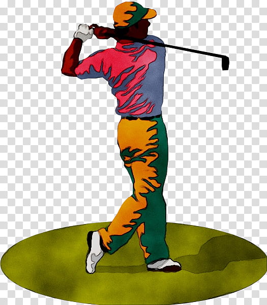 Vibrant Golf Swing Illustration - Free PNG Clipart for Sports Design