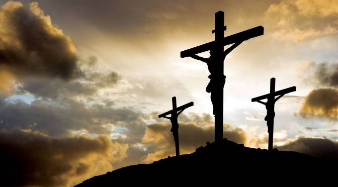 The Crucifixion at Calvary - Biblical Scene at Sunset