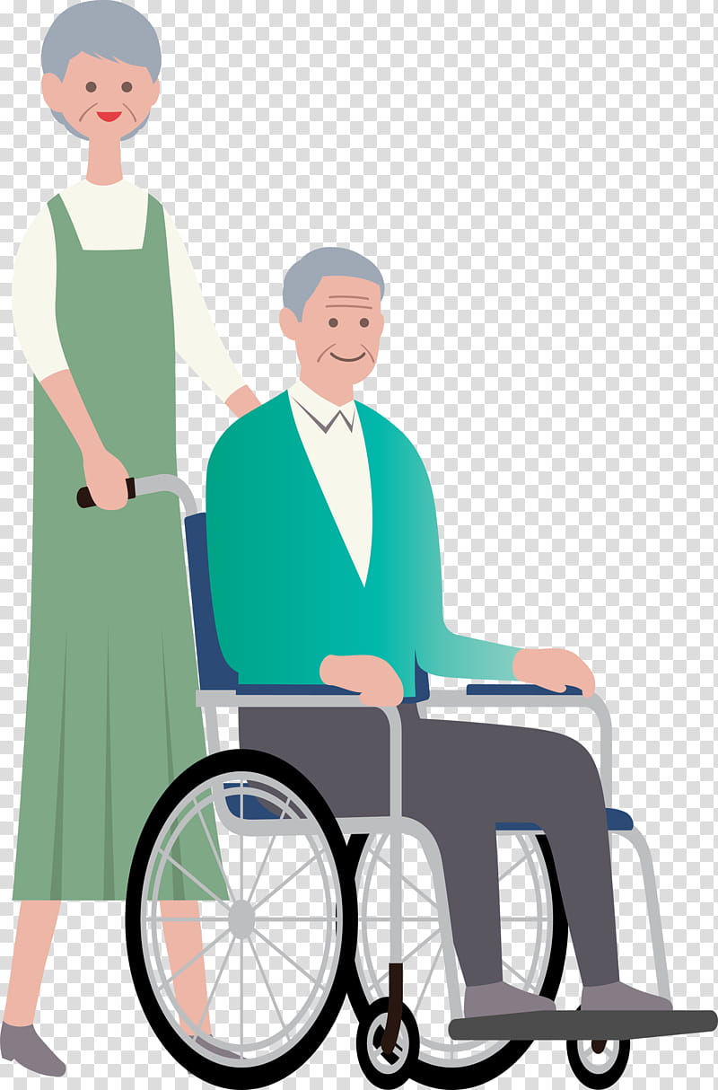 Elderly People In A Wheelchairs. Royalty Free Svg, Cliparts - Clip Art 