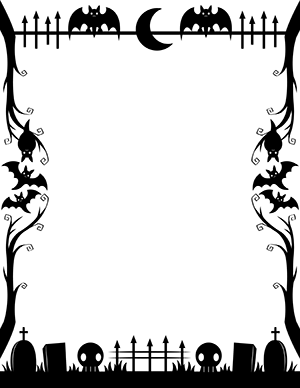 Halloween Graveyard Silhouette Border PNG Hd Transparent Image And ...