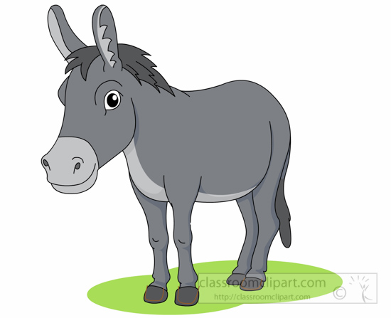 Cute Cartoon Donkey Illustration for Educational and Children’s Content
