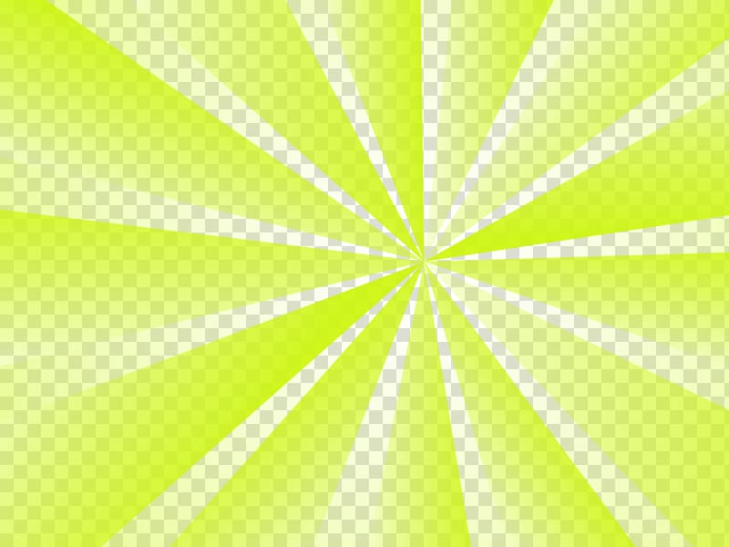 Bright lime green sunburst rays radiating from center on transparent checkered background.