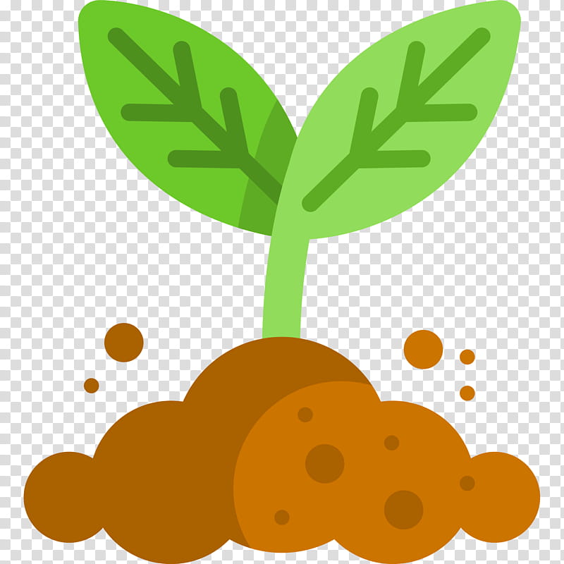 A green sprout with two leaves emerging from brown soil, symbolizing growth and new beginnings.