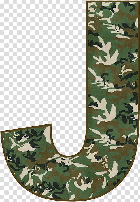 Camouflage Letter J - Military-Style Alphabet Graphic