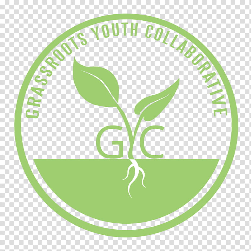 Grassroots Youth Collaborative logo featuring a green sprout with roots and "GYC" initials inside a circular emblem.