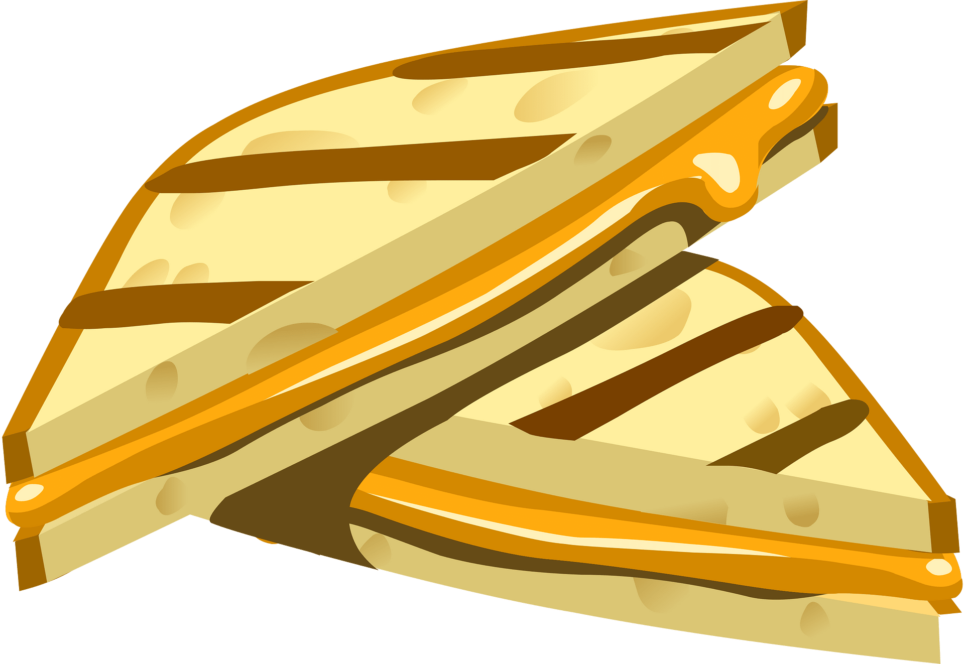 Grilled Cheese - A Cartoon Illustration Of A Grilled Cheese - Clip Art ...