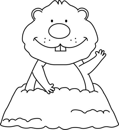 Free Groundhog Day Coloring Page - Printable Cartoon Groundhog Illustration