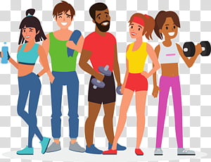 Fitness Group Illustration - Inclusive Workout Team Clipart