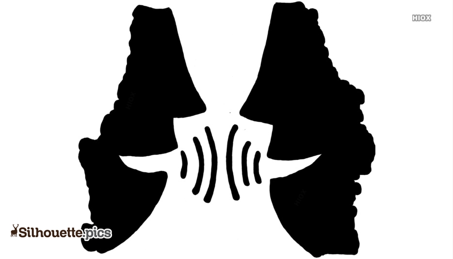 Lungs and Sound Waves Silhouette - Respiratory Health Concept Image