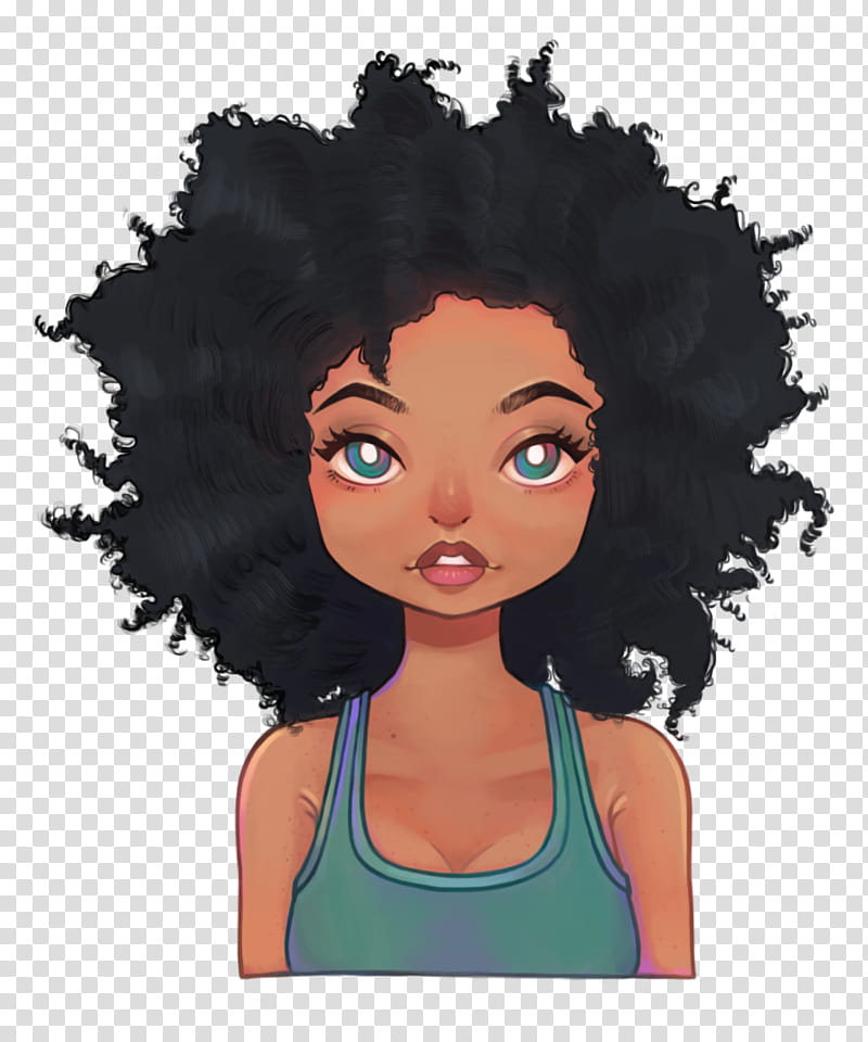 Vibrant Afro-Centric Digital Illustration - Celebrating Natural Hair & Identity