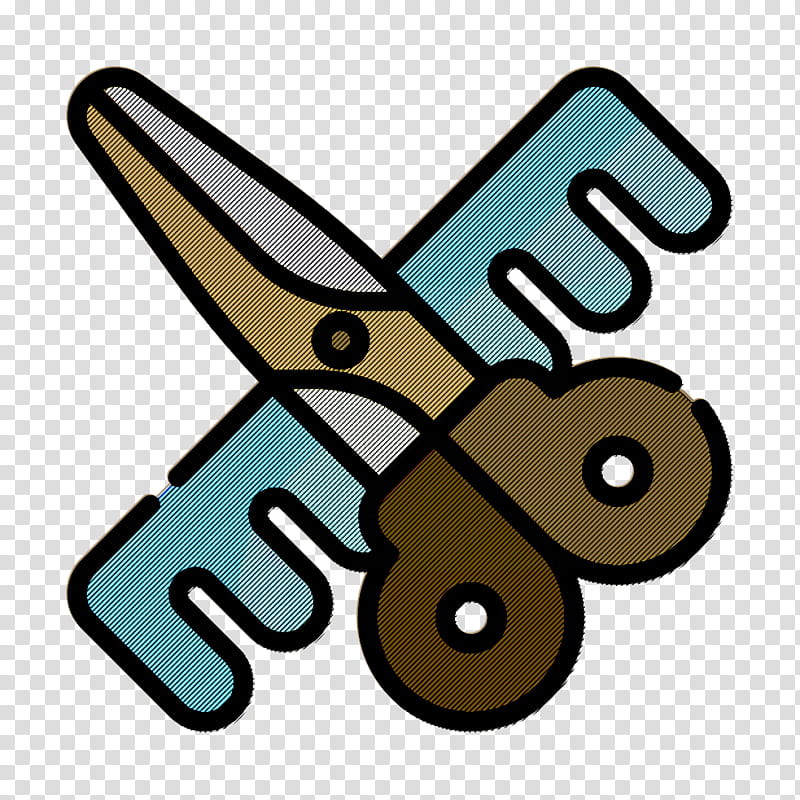 Haircut & Styling Tools Icon - Scissors and Comb Graphic