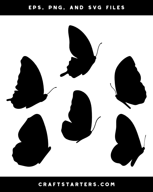 Half Butterfly Silhouette Clip Art - Clip Art Library