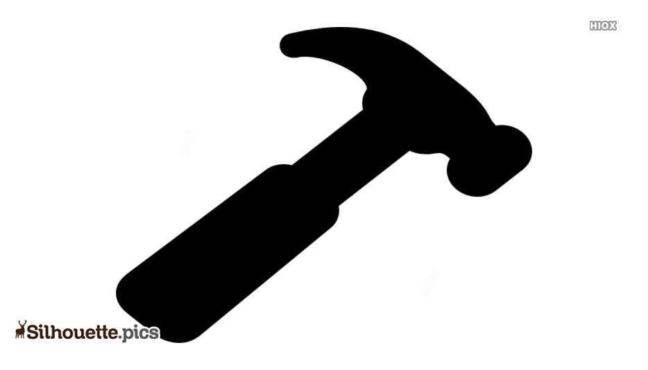 Black silhouette of a claw hammer on white background, showing handle and head with claw and striking face.