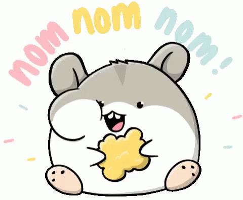 Cute Hamster Eating Snack - Fun Illustration for Food & Pet Lovers