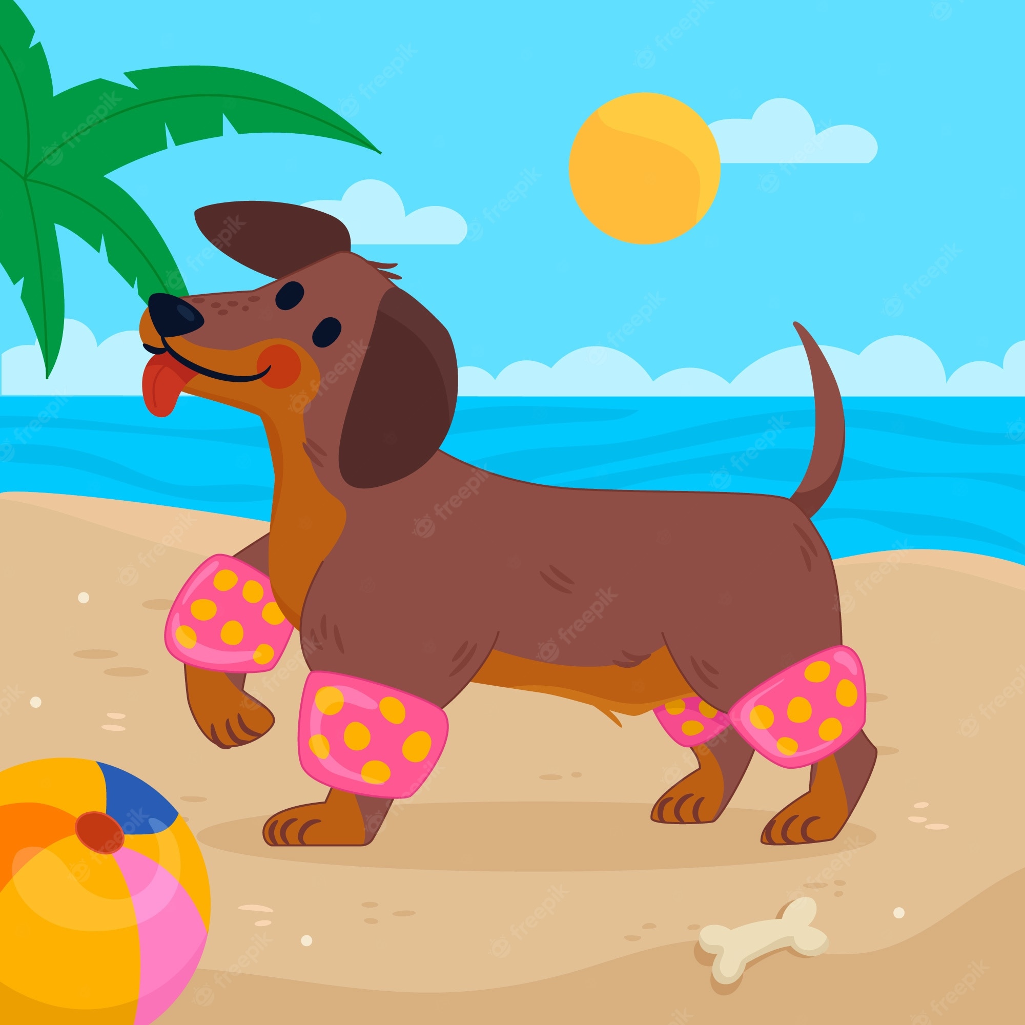 Dog Free To Use Clip Art - Beach Dog Clip Art - Free Transparent - Clip