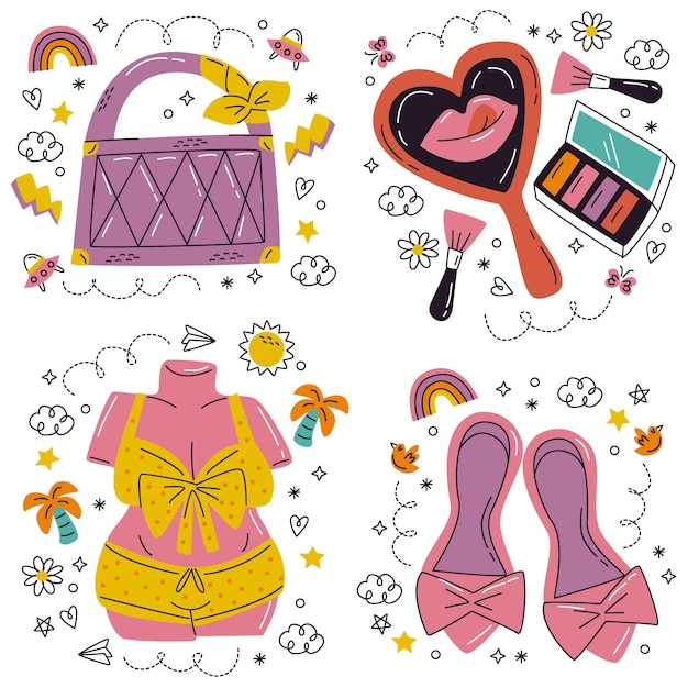 Doodle Girly Stuff Vector Pack, Girly Things, Girly Clipart, Makeup  Clipart, Pretty Things, Planner Girl, Girly Sticker, SVG, PNG File 