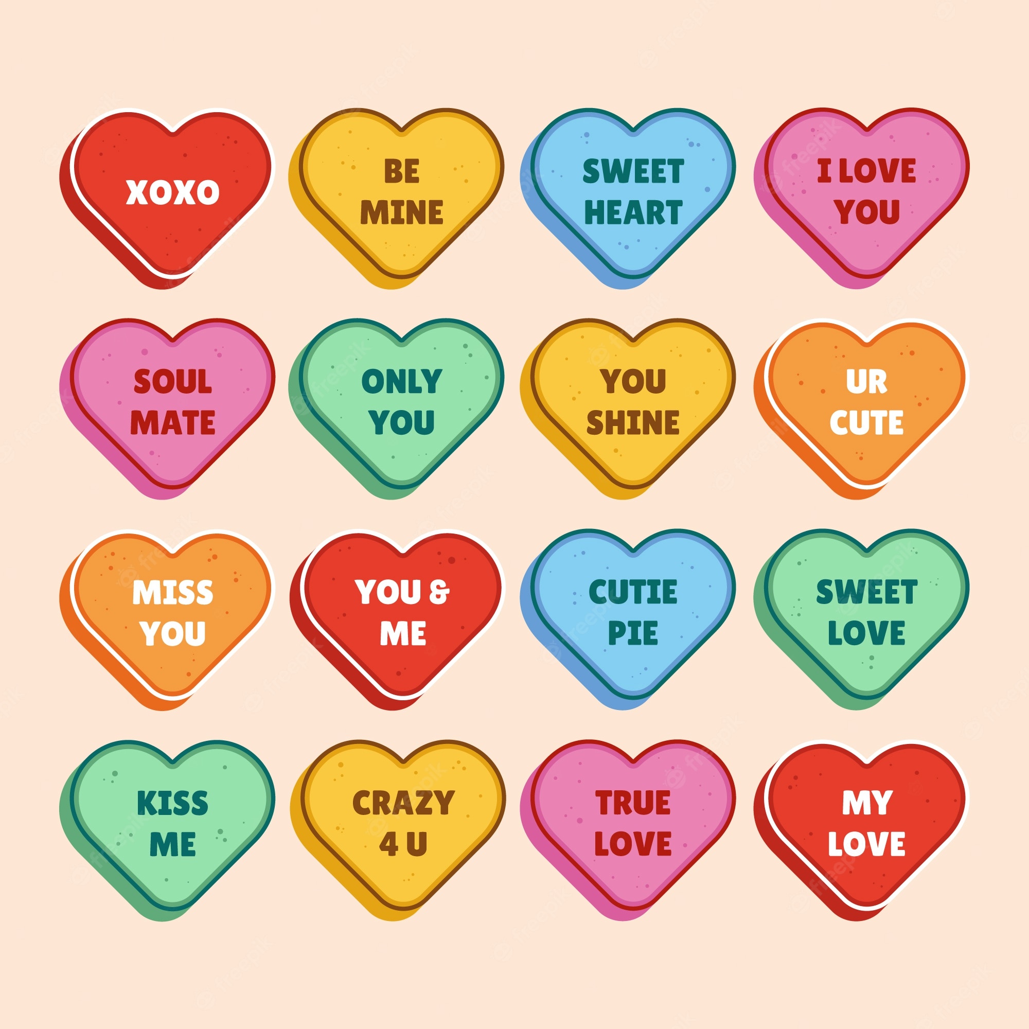 Conversation Hearts Set svg cuts scrapbook cut file cute clipart