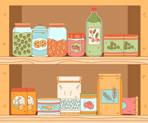 Food Pantry Clipart With Community Volunteers and Donations - Clip Art ...
