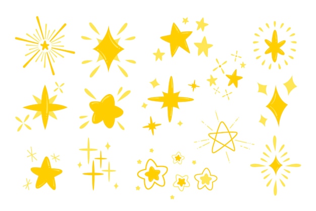 Yellow Star Sparkle Clipart Set - Free Vector Graphics for Design