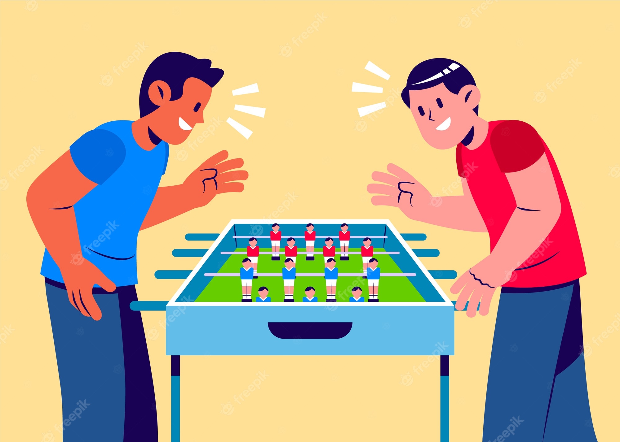 Playing foosball cartoons and comics funny pictures from clip art