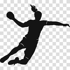 Handball Player Silhouette - Dynamic Sports Action Clipart
