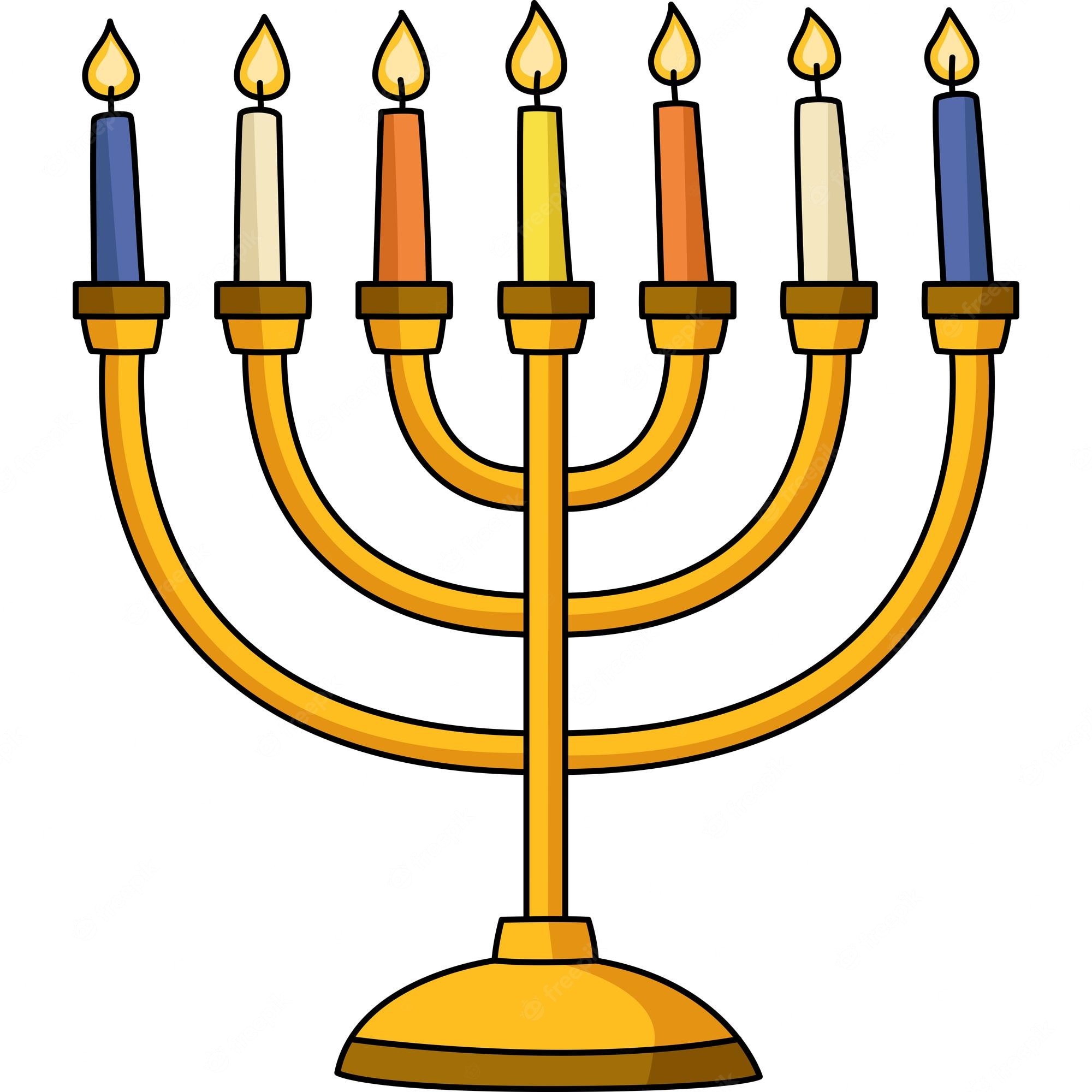 Hanukkah Menorah Cartoon Colored Clipart 12626283 Vector Art at - Clip ...