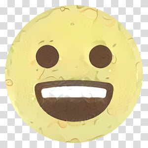 Yellow emoji with wide open mouth and happy expression, resembling a cheerful or laughing face.