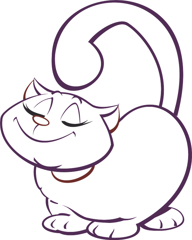 Smiling Cartoon Cat Illustration - Playful & Whimsical Design