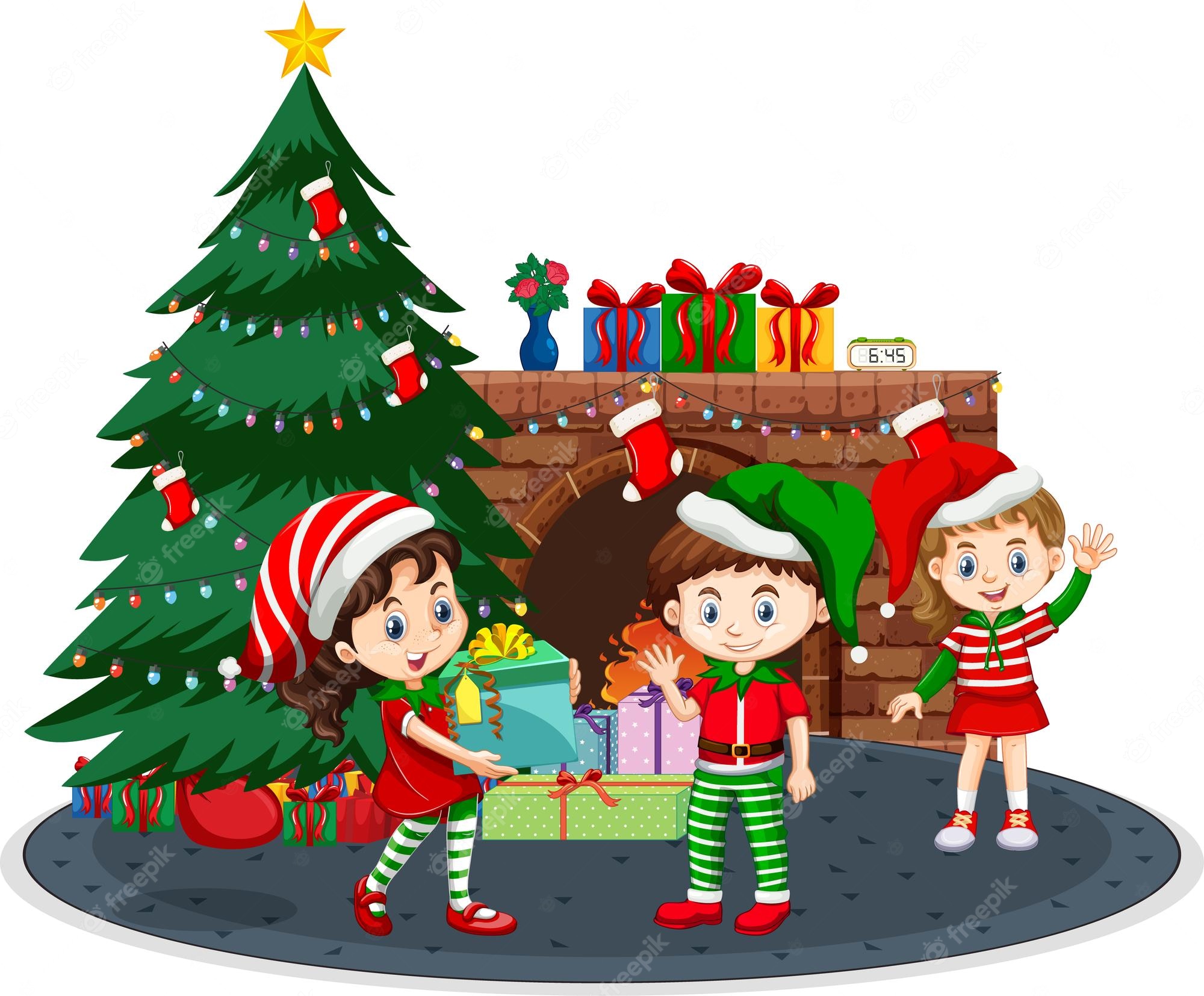 Happy family decorating a Christmas tree with balls Stock Vector Image &  Art - Alamy
