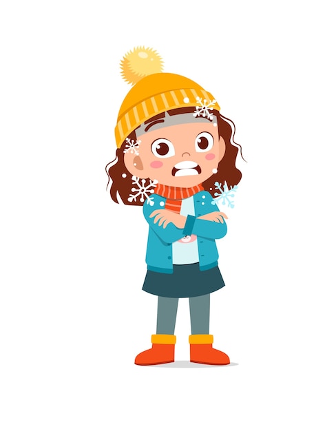 freezing cold girl cartoon