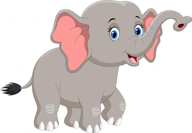 Cartoon happy elephant on white background 15219469 Vector Art at 