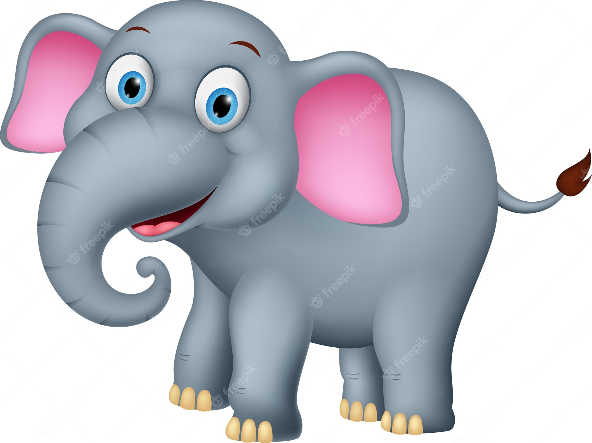 Friendly Cartoon Elephant Illustration - Free Download & Usage