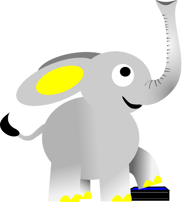 Cute Cartoon Elephant Illustration for Kids’ Content & Educational Sites