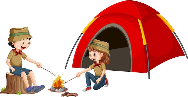 Camping Clip Art Happy Camper Tent Camp Fire Smores - Clipart Library ...