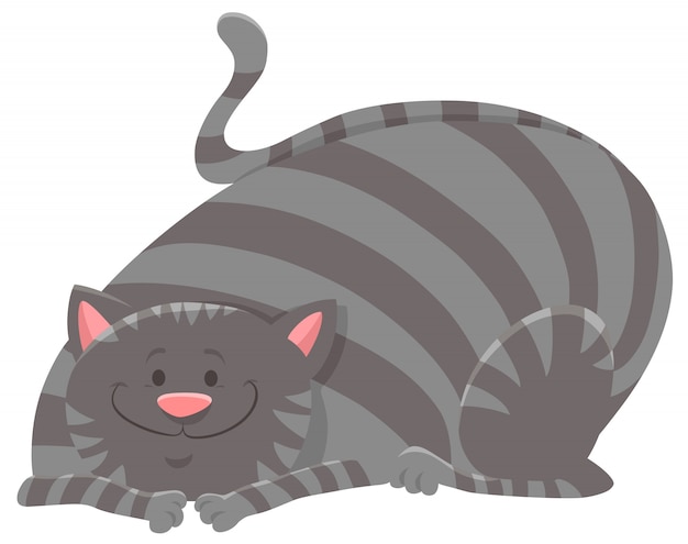 Cute Gray Tabby Cat Illustration - Free Download & Usage