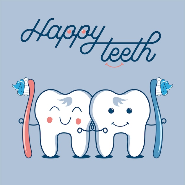 Happy Teeths Clip Art Library