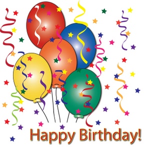 Colorful birthday balloons with streamers and stars, celebrating a joyful occasion.
