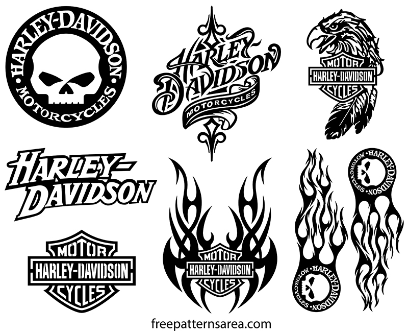 Colorful logo of Harley Davidson clipart free image download - Clip Art