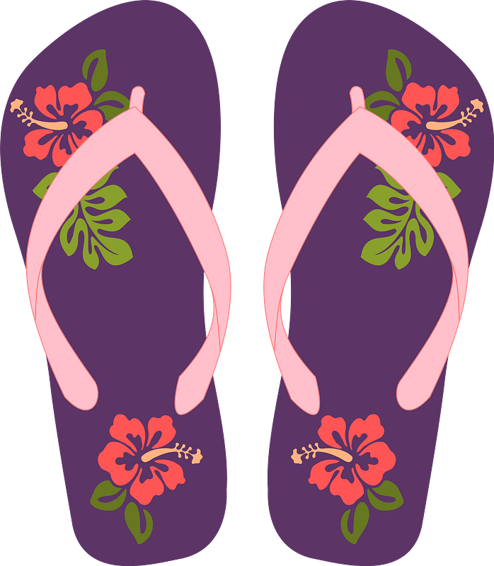 Tropical Hibiscus Flip-Flops - Stylish Summer Footwear