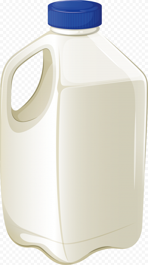 Milk Jug - Standard 1-Gallon Plastic Container with Blue Cap