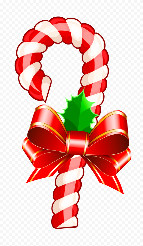 Classic Candy Cane with Ribbon Bow - Holiday Decoration Image