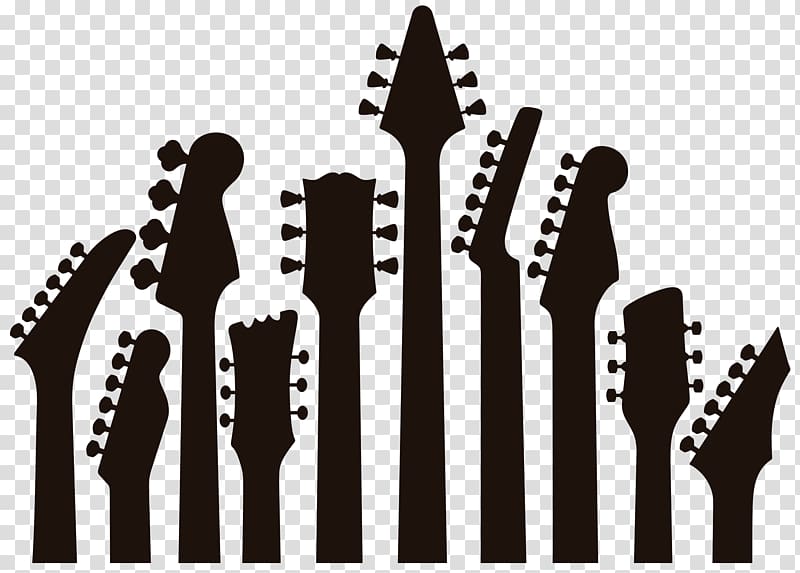 Electric Guitar Headstock Silhouettes - Free PNG Clipart