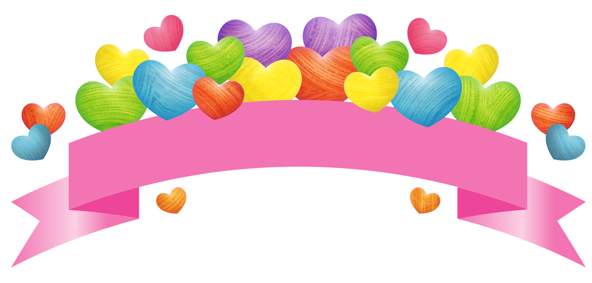 Rainbow Hearts Banner - Festive Graphic for Love, Celebration & Events